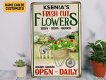 Load image into Gallery viewer, Personalized Flowers Garden Metal Sign Garden Sign Flower Shop Sign Custom Gift For Gardener