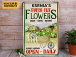 Load image into Gallery viewer, Personalized Flowers Garden Metal Sign Garden Sign Flower Shop Sign Custom Gift For Gardener