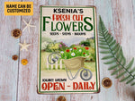 Load image into Gallery viewer, Personalized Flowers Garden Metal Sign Garden Sign Flower Shop Sign Custom Gift For Gardener