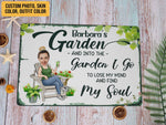 Load image into Gallery viewer, Custom Photo Into The Garden Metal Sign Garden Sign Personalized Gift For Gardener