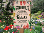 Load image into Gallery viewer, Garden Rules Metal Sign, Vintage Garden Sign Wall Art, Planting Gardening Lover Gift