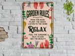 Load image into Gallery viewer, Garden Rules Metal Sign, Vintage Garden Sign Wall Art, Planting Gardening Lover Gift