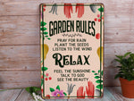 Load image into Gallery viewer, Garden Rules Metal Sign, Vintage Garden Sign Wall Art, Planting Gardening Lover Gift