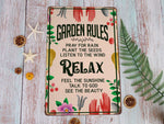 Load image into Gallery viewer, Garden Rules Metal Sign, Vintage Garden Sign Wall Art, Planting Gardening Lover Gift