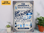Load image into Gallery viewer, Personalized Soak Up The Sun Swimming Pool Sign Art, Pool Side Metal Sign Backyard Outside Decor