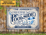 Load image into Gallery viewer, Personalized Soak Up The Sun Swimming Pool Sign Art, Pool Side Metal Sign Backyard Outside Decor