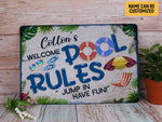Load image into Gallery viewer, Personalized Swimming Pool Sign, Pool Rules Metal Sign, Welcome Sign,