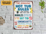 Load image into Gallery viewer, Personalized Family Hot Tub Rules Sign, Swimming Pool Sign, Pool Metal Sign, for Swimmer