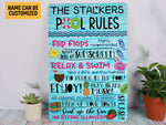 Load image into Gallery viewer, Pool Rules Sign, Personalized Swimming Pool Sign, Poolside Sign, Summer Art Custom Gift, Swimming Pool Decor, Pool Area Hanging Decor