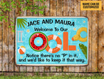 Load image into Gallery viewer, Personalized Swimming Pool Sign Welcome To Our OOL Summer Pool Metal Sign Gift For Decor