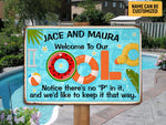 Load image into Gallery viewer, Personalized Swimming Pool Sign Welcome To Our OOL Summer Pool Metal Sign Gift For Decor