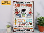 Load image into Gallery viewer, Custom Couple Photo Welcome To The Shitshow Metal Sign Gift for Couples