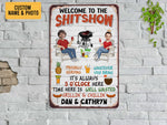 Load image into Gallery viewer, Custom Couple Photo Welcome To The Shitshow Metal Sign Gift for Couples