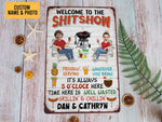 Load image into Gallery viewer, Custom Couple Photo Welcome To The Shitshow Metal Sign Gift for Couples