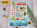 Load image into Gallery viewer, Personalized Family Paradise Sign, Swimming Pool Sign, Pool Bar Metal Sign