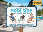 Load image into Gallery viewer, Custom Photo Name Couple Welcome To Our Poolside Sign, Swimming Pool Metal Art Sign, for Couple