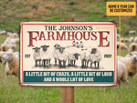 Load image into Gallery viewer, Personalized Crazy Loud Love Sheep Farmhouse Metal Sign, Custom Gift for Farmer