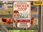 Load image into Gallery viewer, Personalized Chicken Coop Farm Sign, Mother Cluckers Farmhouse Metal Sign, Gift for Farmer