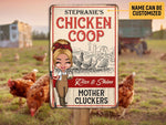 Load image into Gallery viewer, Personalized Chicken Coop Farm Sign, Mother Cluckers Farmhouse Metal Sign, Gift for Farmer