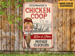 Load image into Gallery viewer, Personalized Chicken Coop Farm Sign, Mother Cluckers Farmhouse Metal Sign, Gift for Farmer