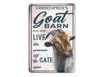 Load image into Gallery viewer, Personalized Name Year Goat Barn Sign, Farmhouse Metal Sign, Custom Gift for Farmers