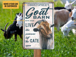 Load image into Gallery viewer, Personalized Name Year Goat Barn Sign, Farmhouse Metal Sign, Custom Gift for Farmers