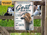 Load image into Gallery viewer, Personalized Name Year Goat Barn Sign, Farmhouse Metal Sign, Custom Gift for Farmers
