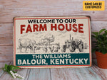 Load image into Gallery viewer, Personalized Farm House Metal Sign Welcome Farm Sign Custom Gift for Farmer