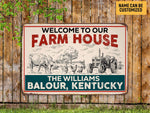 Load image into Gallery viewer, Personalized Farm House Metal Sign Welcome Farm Sign Custom Gift for Farmer