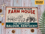 Load image into Gallery viewer, Personalized Farm House Metal Sign Welcome Farm Sign Custom Gift for Farmer