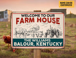 Load image into Gallery viewer, Personalized Farm House Metal Sign Welcome Farm Sign Custom Gift for Farmer