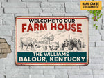 Load image into Gallery viewer, Personalized Farm House Metal Sign Welcome Farm Sign Custom Gift for Farmer