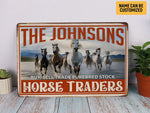 Load image into Gallery viewer, Personalized Horse Traders Horse Barn Metal Sign Custom Horse Farm Sign Horse Ranch Sign Barn Owner Farmer Gift
