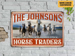 Load image into Gallery viewer, Personalized Horse Traders Horse Barn Metal Sign Custom Horse Farm Sign Horse Ranch Sign Barn Owner Farmer Gift