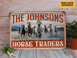 Load image into Gallery viewer, Personalized Horse Traders Horse Barn Metal Sign Custom Horse Farm Sign Horse Ranch Sign Barn Owner Farmer Gift