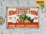 Load image into Gallery viewer, Personalized Homestead Farm Metal Sign Chicken Garden Sign Farmhouse Sign Farm Sign Custom Gift For Farmer