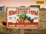 Load image into Gallery viewer, Personalized Homestead Farm Metal Sign Chicken Garden Sign Farmhouse Sign Farm Sign Custom Gift For Farmer