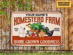 Load image into Gallery viewer, Personalized Homestead Farm Metal Sign Chicken Garden Sign Farmhouse Sign Farm Sign Custom Gift For Farmer