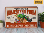 Load image into Gallery viewer, Personalized Homestead Farm Metal Sign Chicken Garden Sign Farmhouse Sign Farm Sign Custom Gift For Farmer