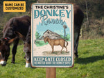 Load image into Gallery viewer, Personalized Donkey Ranch Metal Sign Vintage Donkey Farm Sign Custom Donkey Sign Farmer Gift