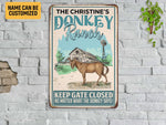 Load image into Gallery viewer, Personalized Donkey Ranch Metal Sign Vintage Donkey Farm Sign Custom Donkey Sign Farmer Gift