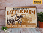 Load image into Gallery viewer, Personalized Family Name Cattle Farm Metal Sign Custom Farm Sign Farmhouse Sign Gift For Farmer
