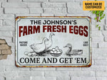 Load image into Gallery viewer, Personalized Farm Fresh Eggs Duck Farm Metal Sign Custom Quack House Sign Duck Sign Farmer Gift