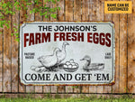 Load image into Gallery viewer, Personalized Farm Fresh Eggs Duck Farm Metal Sign Custom Quack House Sign Duck Sign Farmer Gift
