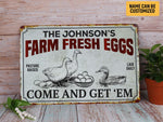 Load image into Gallery viewer, Personalized Farm Fresh Eggs Duck Farm Metal Sign Custom Quack House Sign Duck Sign Farmer Gift