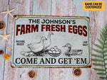 Load image into Gallery viewer, Personalized Farm Fresh Eggs Duck Farm Metal Sign Custom Quack House Sign Duck Sign Farmer Gift