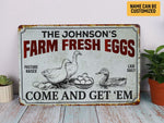 Load image into Gallery viewer, Personalized Farm Fresh Eggs Duck Farm Metal Sign Custom Quack House Sign Duck Sign Farmer Gift