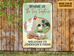 Load image into Gallery viewer, Custom Beware Of The Tiny Raptors Chicken Farm Sign, Farmhouse Metal Sign, Gift for Farmer