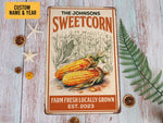 Load image into Gallery viewer, Personalized Sweetcorn Metal Sign, Corn Farm Sign, Custom Farmer Gift, Farmhouse Sign, Gift for Farmer