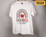 Load image into Gallery viewer, Custom Name School Counselor T-shirt Boho Rainbow School Counseling Teacher Shirt